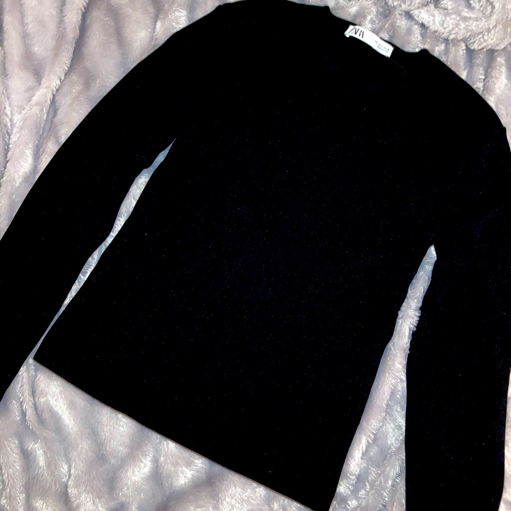 Zara thick long sleeve basic top l